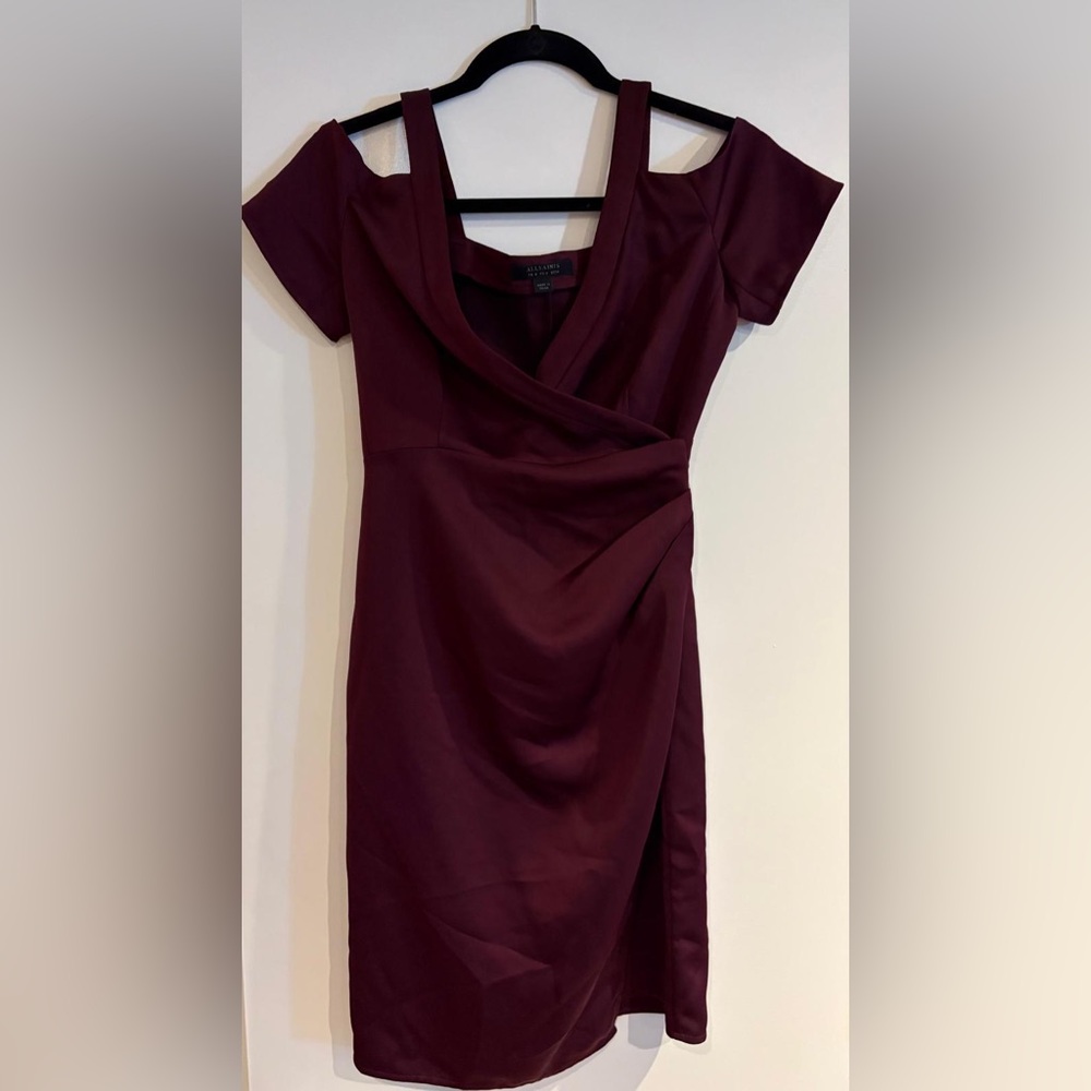 ALLSAINTS Burgundy Red Cocktail Dress